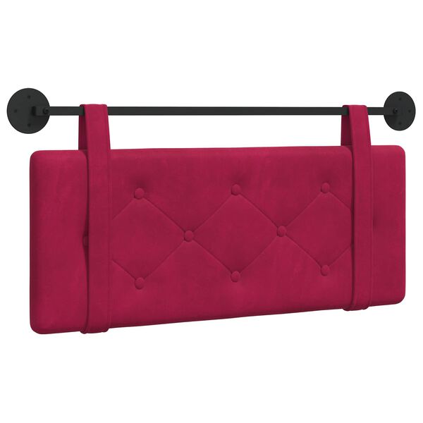 Cabecero colgante Rojo vino Terciopelo Rojo vino tinto 100 cm sin LED