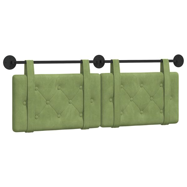 Cabecero colgante Verde claro Terciopelo Verde claro 120 cm sin LED