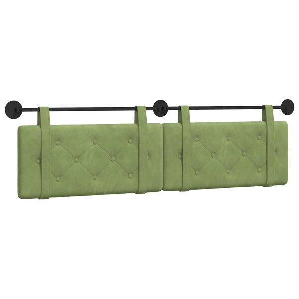 Cabecero colgante Verde claro Terciopelo Verde claro 180 cm sin LED