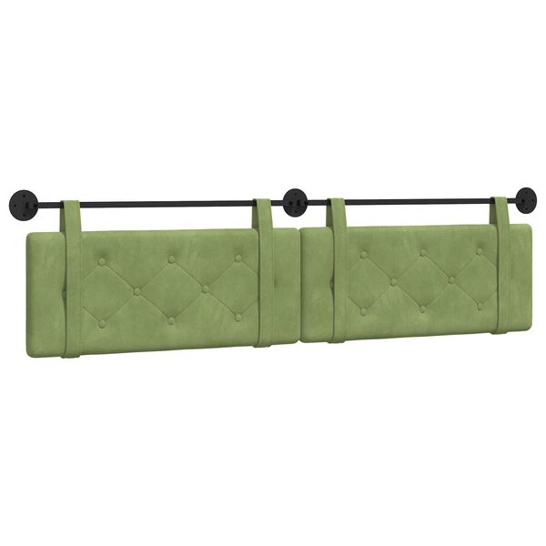 Cabecero colgante Verde claro Terciopelo Verde claro 200 cm sin LED