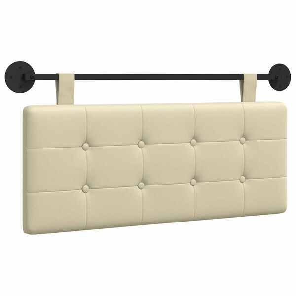 Cabecero colgante Cuero sintético Crema 100 cm sin LED