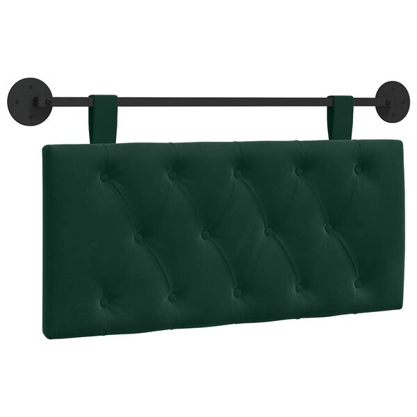 Cabecero colgante Con luz LED Verde oscuro Terciopelo Verde oscuro 90 cm sin LED