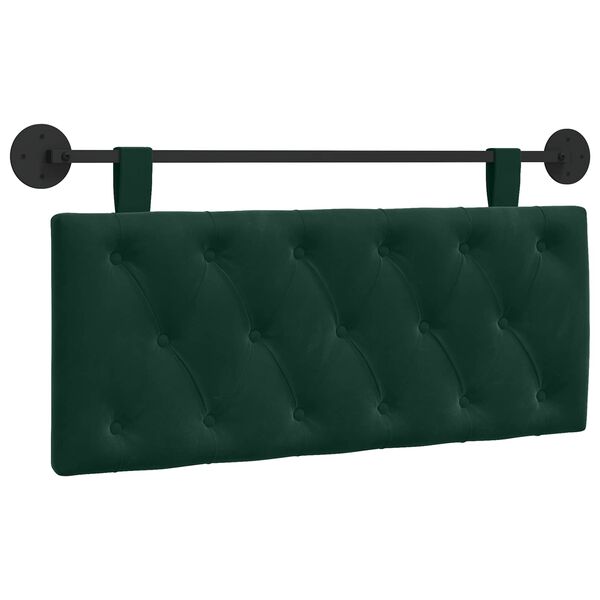 Cabecero colgante Con luz LED Verde oscuro Terciopelo Verde oscuro 100 cm sin LED