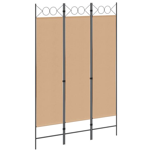 Biombo de 3 Paneles Beige 120 x 180 cm Tela Beige 3