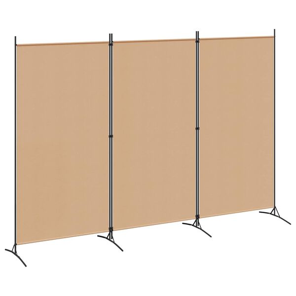 Biombo de 3 Paneles Beige 260 x 180 cm Tela Beige 260 x 180 cm