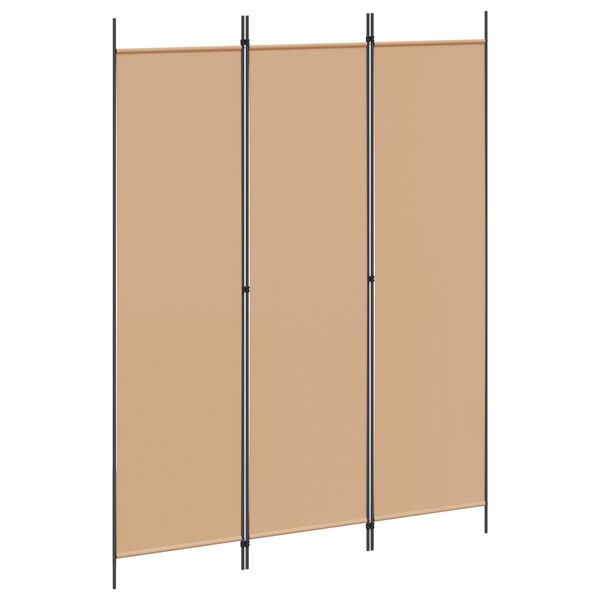 Biombo de 3 Paneles Beige 150 x 200 cm Tela Beige 150 x 200 cm