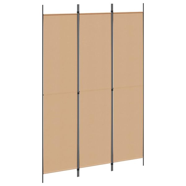 Biombo de 3 Paneles Beige 150 x 220 cm Tela Beige 150 x 220 cm