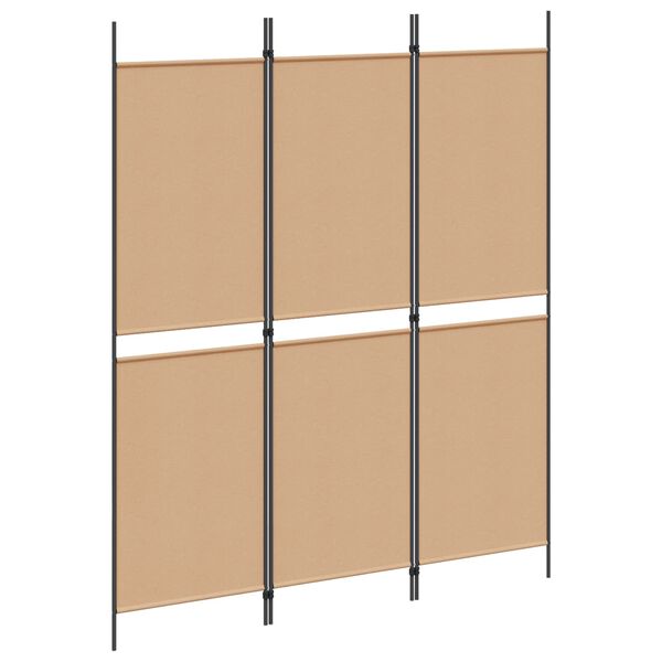 Biombo de 3 Paneles Beige 150 x 180 cm Tela 150 x 180 cm