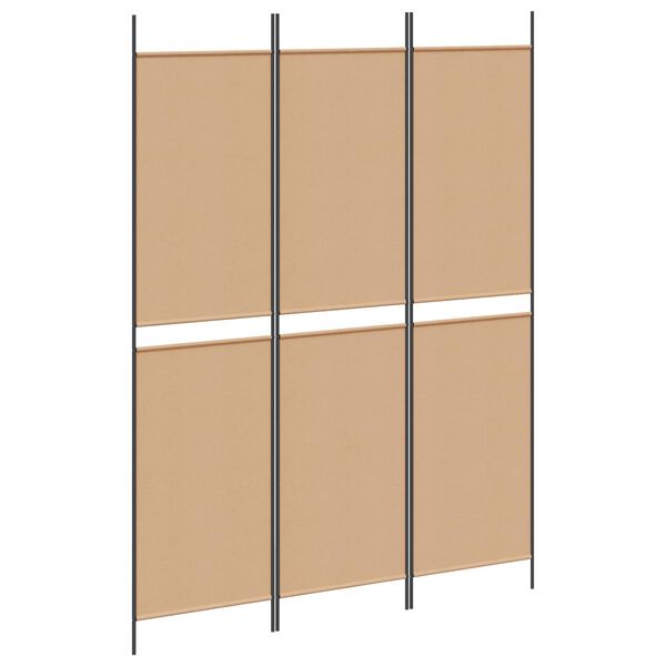 Biombo de 3 Paneles Beige 150 x 200 cm Tela 150 x 200 cm