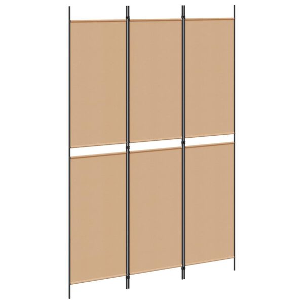 Biombo de 3 Paneles Beige 150 x 220 cm Tela 150 x 220 cm