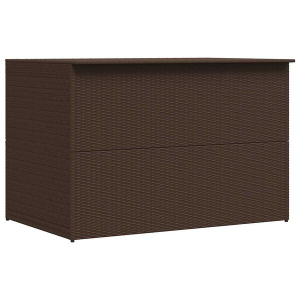 Caja de almacenaje jardín ratán sintético marrón 150x100x100 cm Marrón