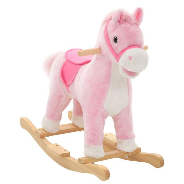 Caballito balancín de peluche rosa 65x32x58 cm Caballo