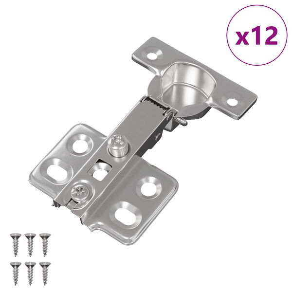 Bisagra 12 pcs Níquel 85 x 525 x 95 mm Hierro Bisagra de superposición total 12 pcs