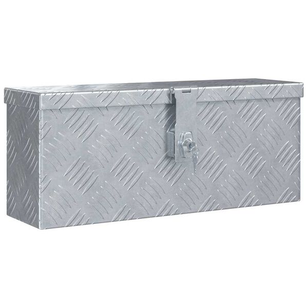 Caja de aluminio 485x14x20 cm plateada Plateado 48.5 x 14 x 20 cm