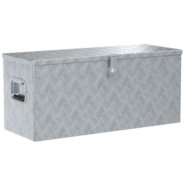 Caja de aluminio plateado 905x35x40 cm Plateado 90.5 x 35 x 40 cm