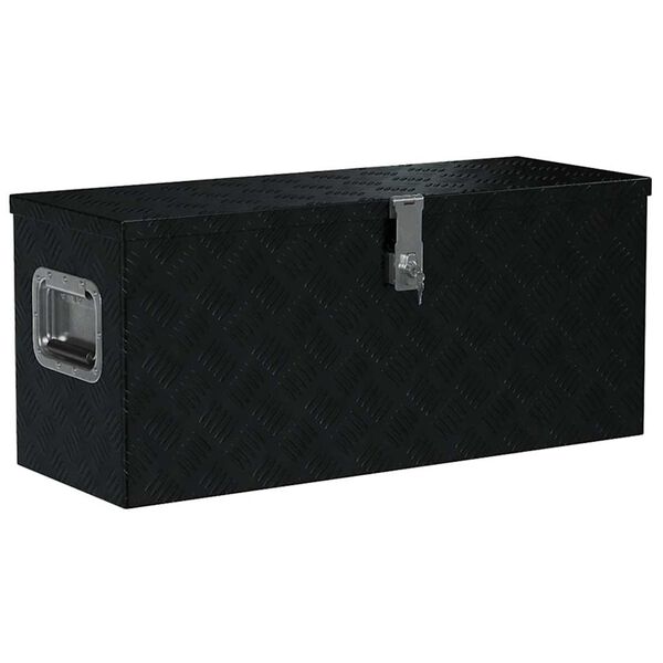Caja de aluminio negra 80x30x35 cm Negro 80 x 30 x 35 cm
