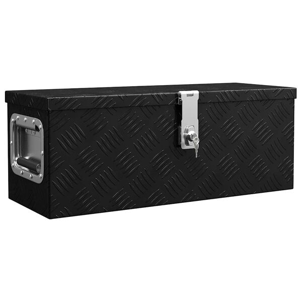 Caja de almacenaje de aluminio negro 60x235x23 cm Negro 60 x 23.5 x 23 cm