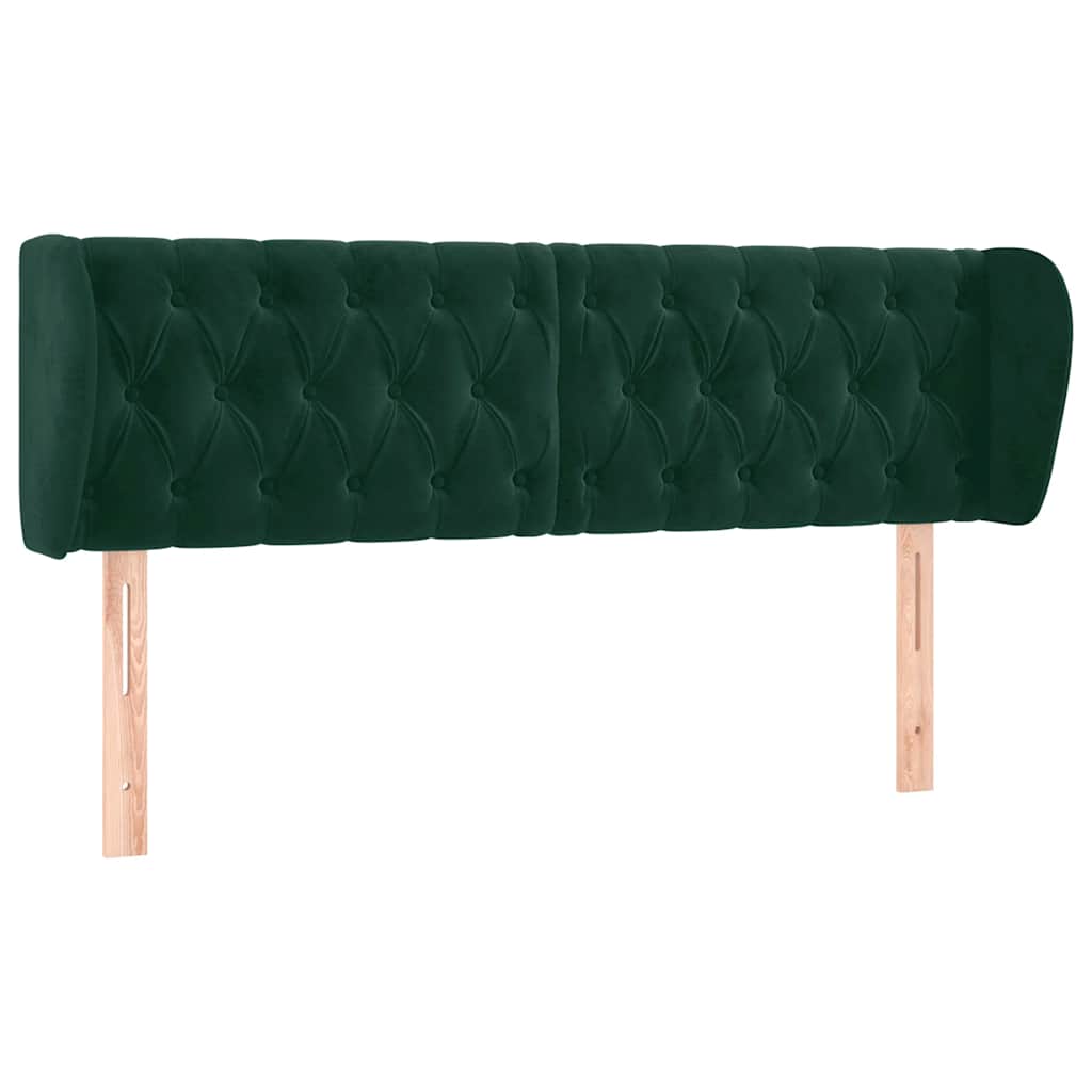 Cabecero de terciopelo verde oscuro 163x23x78/88 cm 3117537
