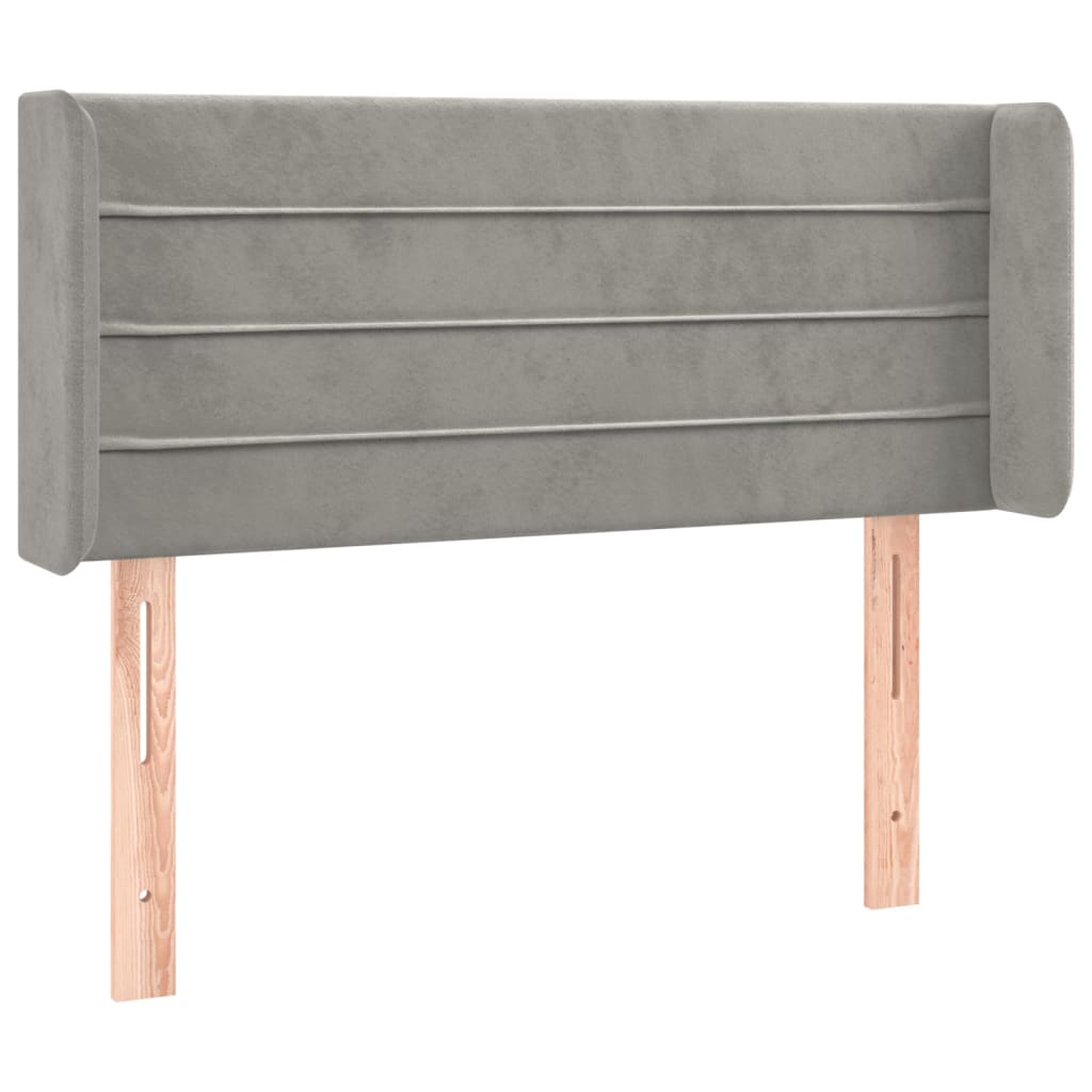 Cabecero de terciopelo gris claro 93x16x78/88 cm 3118944