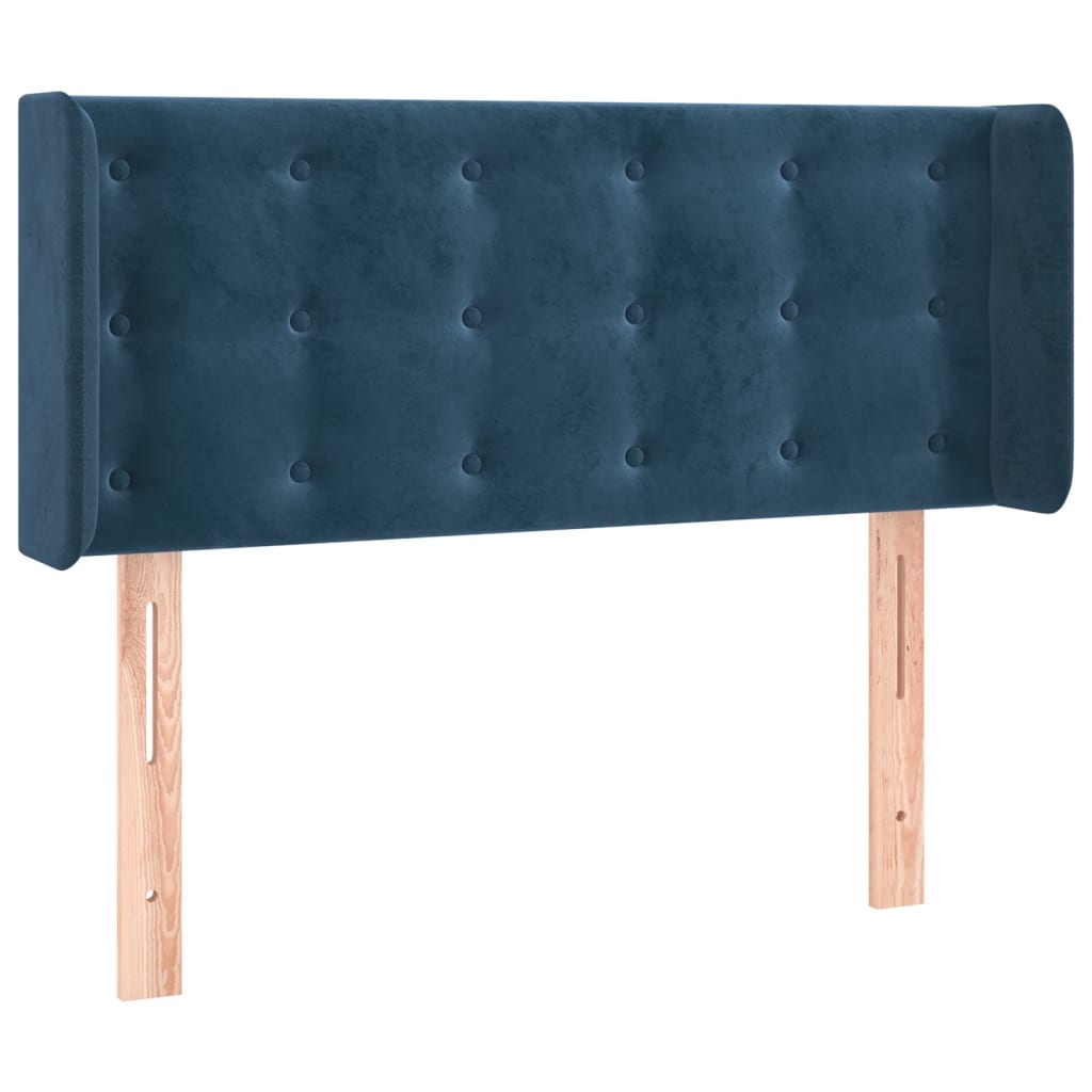 Cabecero de terciopelo azul oscuro 93x16x78/88 cm 3119242