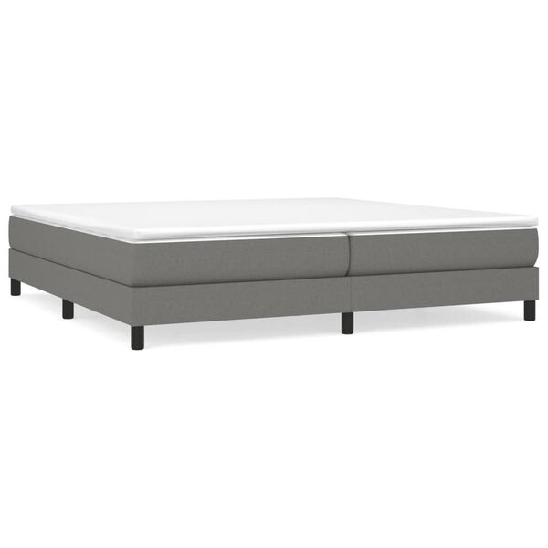 Cama box spring con colchón tela gris oscuro 200×200 cm Gris oscuro 25 cm 200 x 200 cm