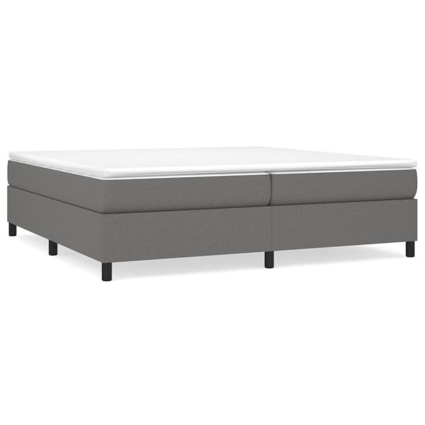 Cama box spring con colchón tela gris oscuro 200×200 cm Gris oscuro 35 cm 200 x 200 cm