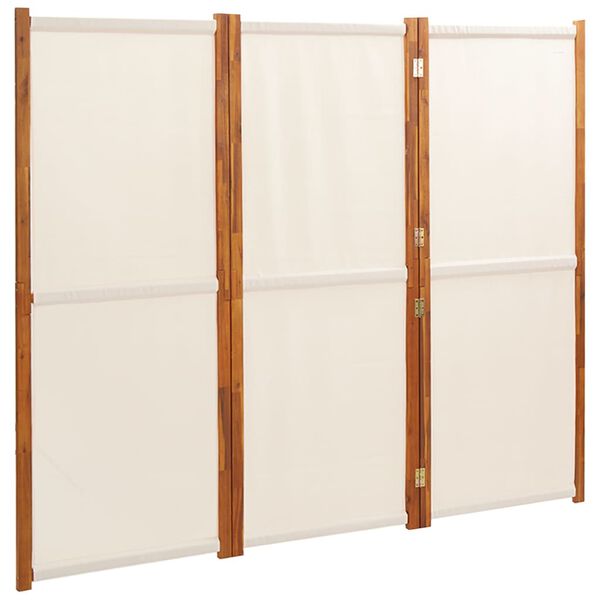 Biombo divisor de 3 paneles blanco crema 210×180 cm Blanco crema 210 x 180 cm