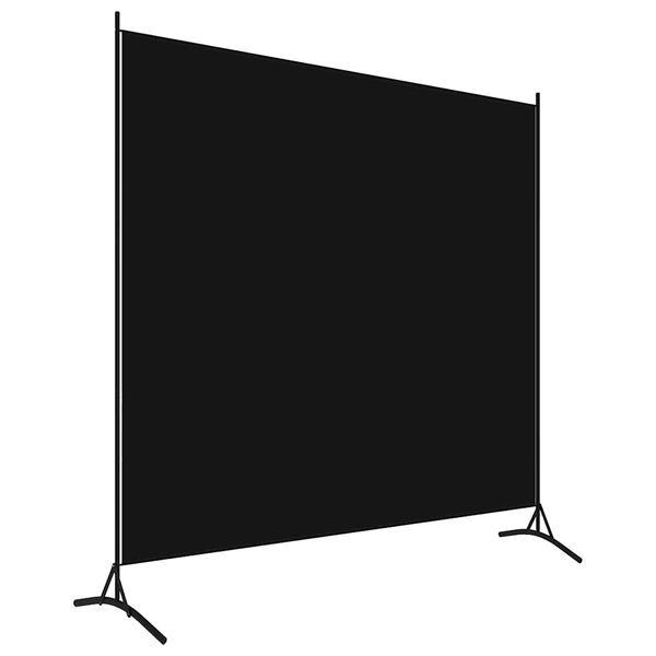 Biombo de tela negro 175×180 cm Negro 175 x 180 cm