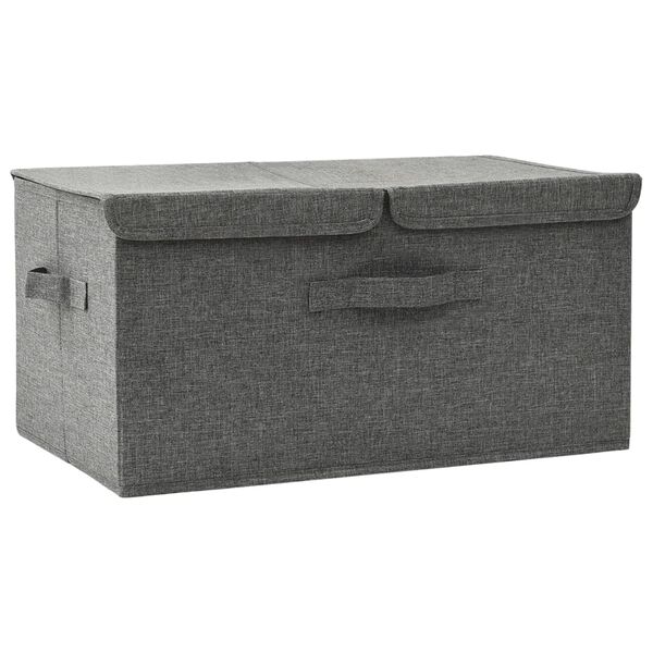 Caja de almacenaje tela gris antracita 50x30x25 cm Gris antracita 50 x 30 x 25 cm