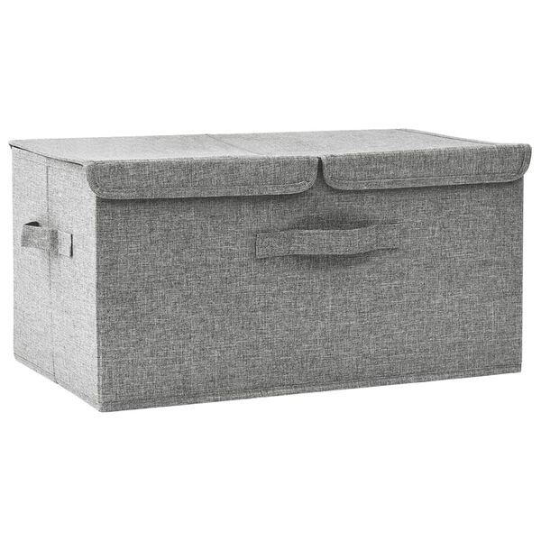 Caja de almacenaje tela gris 50x30x25 cm Gris 50 x 30 x 25 cm