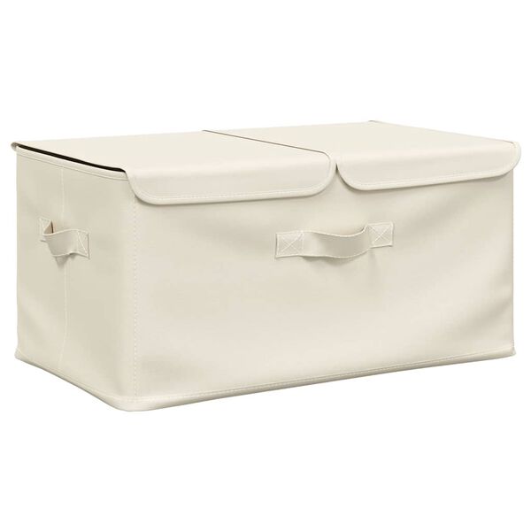 Caja de almacenaje tela color crema 50x30x25 cm Crema 50 x 30 x 25 cm
