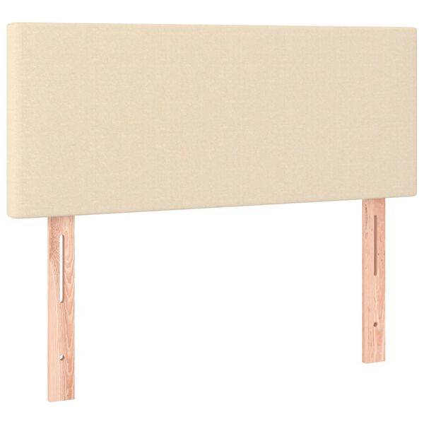 Cabecero de tela color crema 90x5x78/88 cm Crema 90 cm
