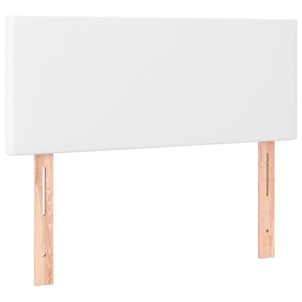 Cabecero de cuero sintético blanco 100x5x78/88 cm Blanco 100 cm