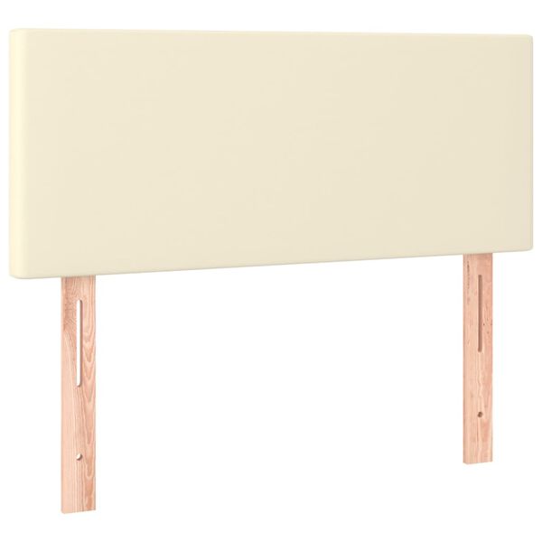 Cabecero de cuero sintético color crema 100x5x78/88 cm Crema 100 cm