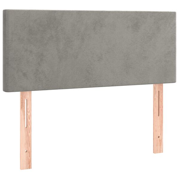 Cabecero de terciopelo gris claro 100x5x78/88 cm Gris claro 100 cm