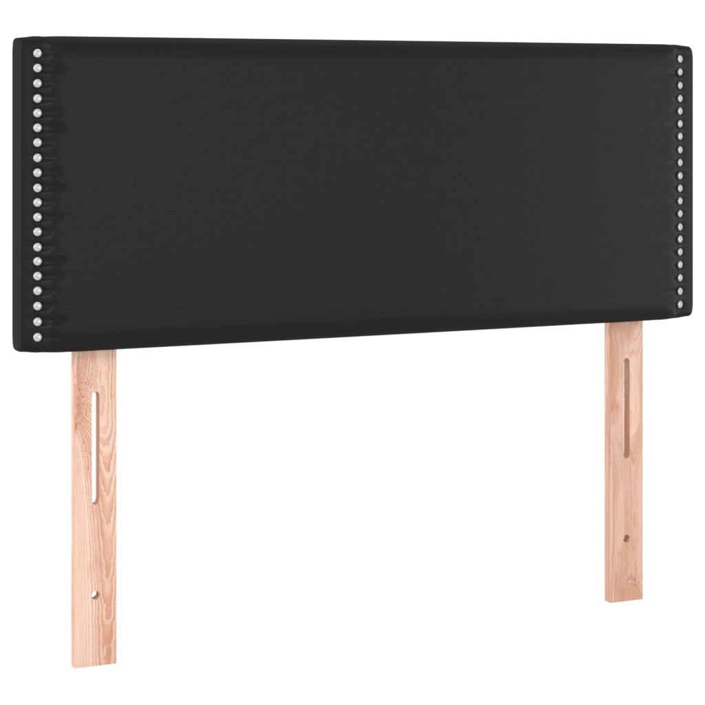 Cabecero de cuero sintético negro 100x5x78/88 cm 345912