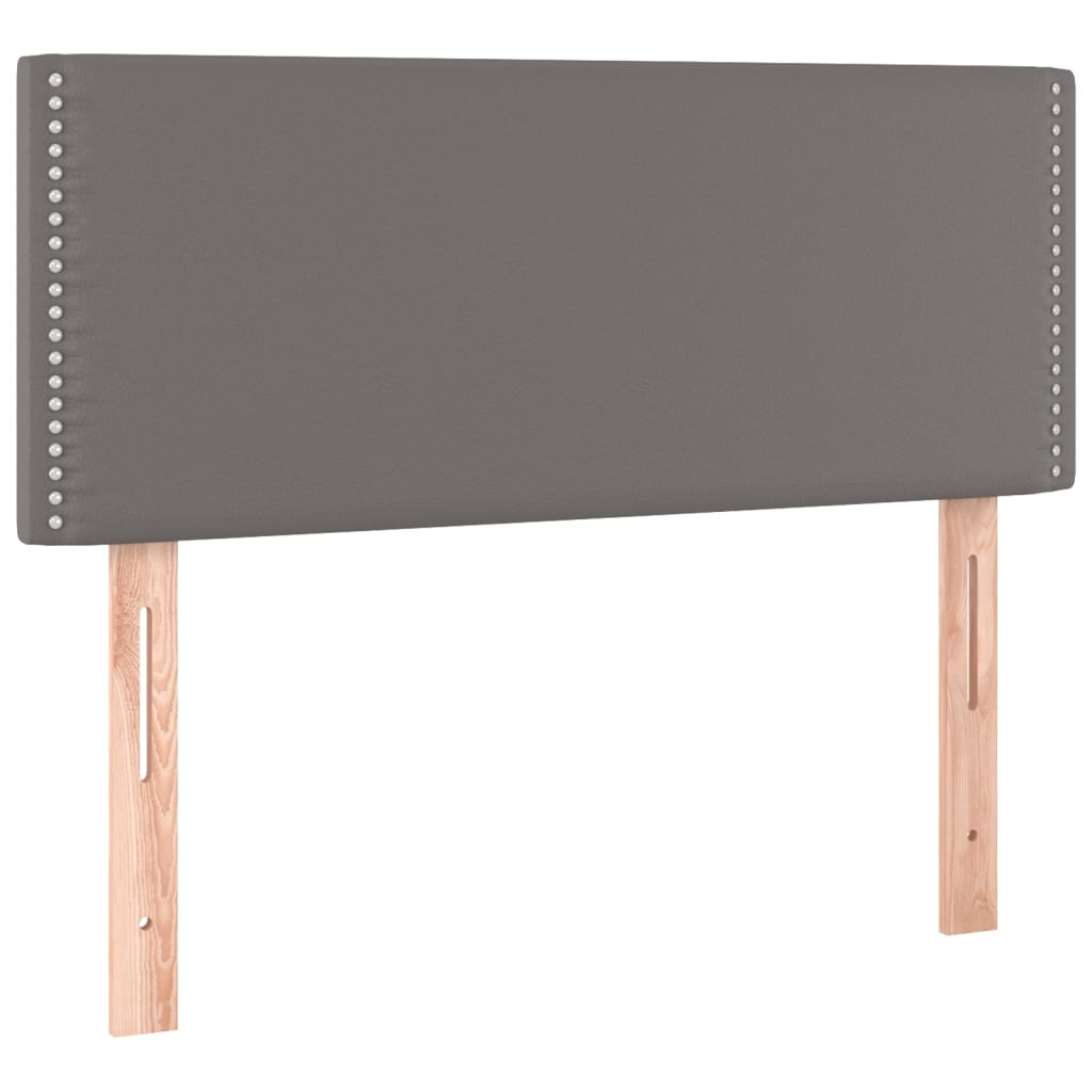 Cabecero de cuero sintético gris 100x5x78/88 cm 345916