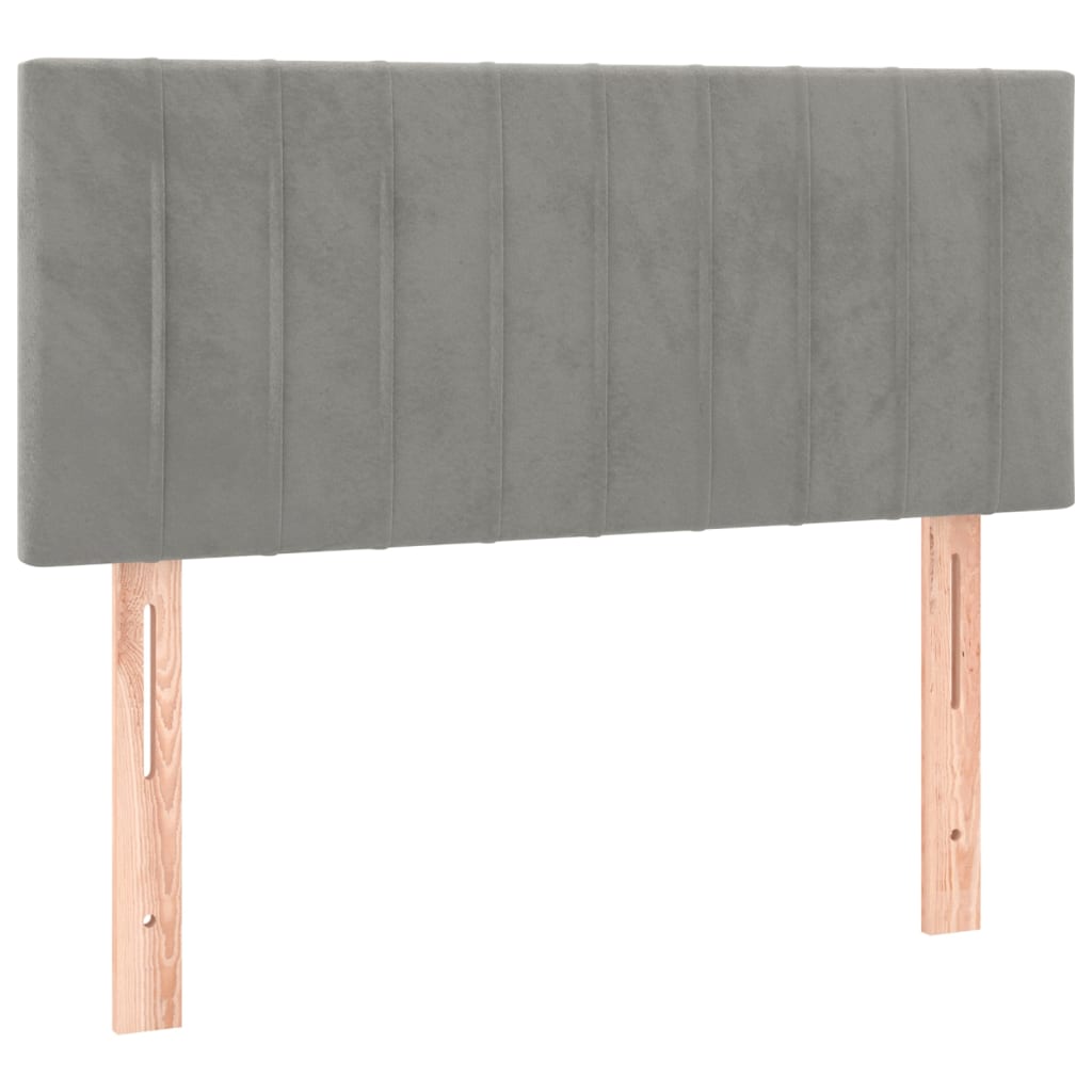 Cabecero de terciopelo gris claro 100x5x78/88 cm 346236