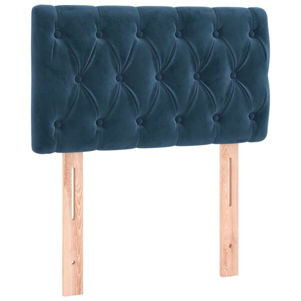 Cabecero de terciopelo azul oscuro 80x7x78/88 cm Azul oscuro 80 cm
