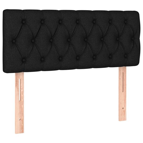 Cabecero de tela negro 90x7x78/88 cm Negro 90 cm