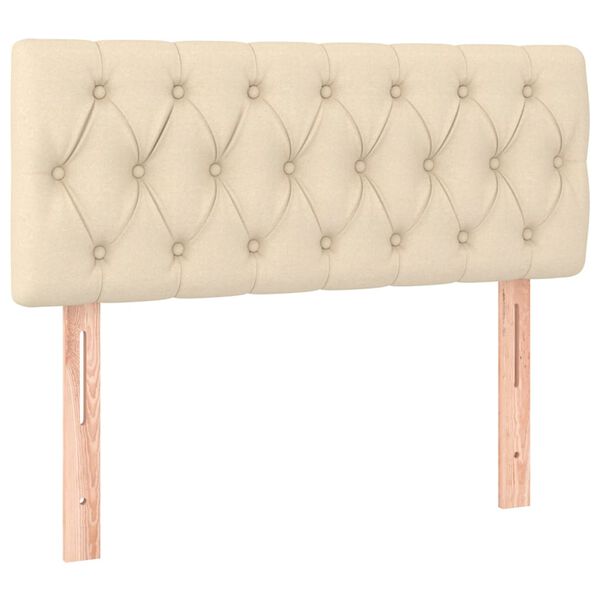 Cabecero de tela color crema 90x7x78/88 cm Crema 90 cm