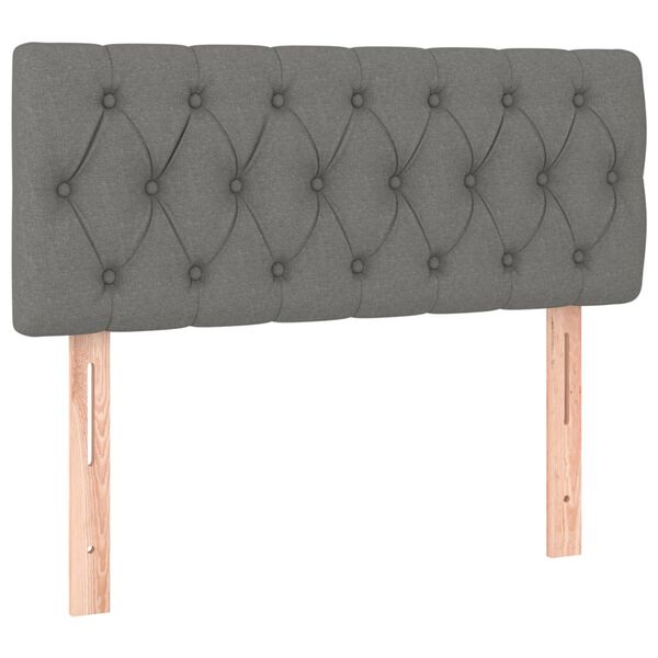 Cabecero de tela gris oscuro 100x7x78/88 cm Gris oscuro 100 cm