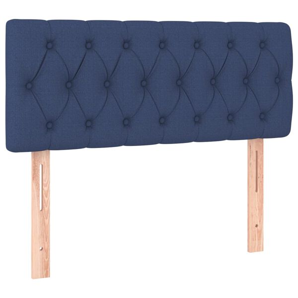 Cabecero de tela azul 100x7x78/88 cm Azul 100 cm