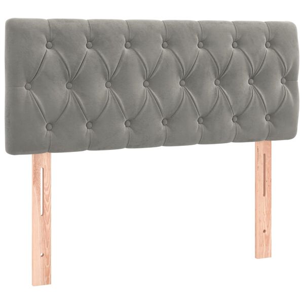 Cabecero de terciopelo gris claro 100x7x78/88 cm Gris claro 100 cm