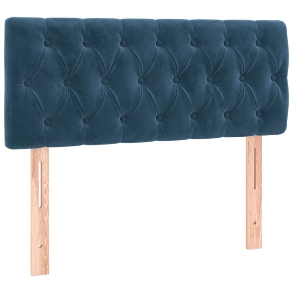 Cabecero de terciopelo azul oscuro 100x7x78/88 cm Azul oscuro 100 cm