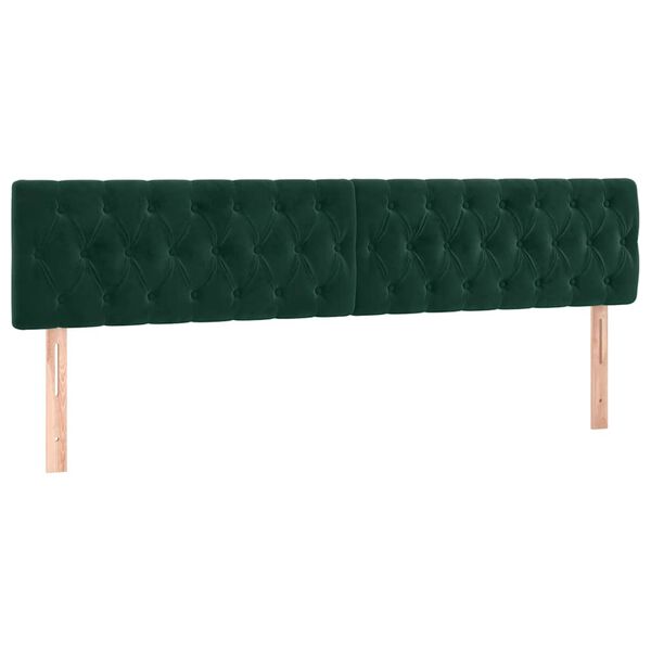 Cabeceros terciopelo verde oscuro 180x7x78/88 cm Verde oscuro 180 cm
