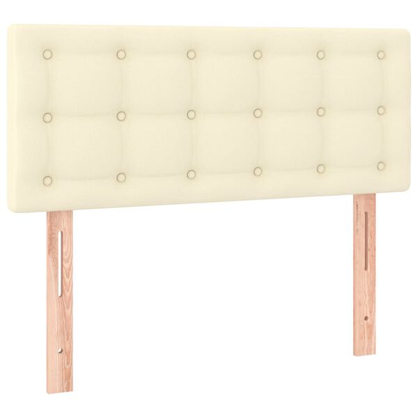 Cabecero de cuero sintético color crema 90x5x78/88 cm Crema 90 cm