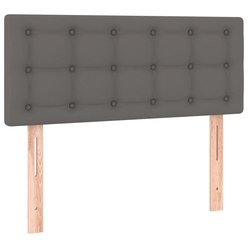 Cabecero de cuero sintético gris 90x5x78/88 cm 346428