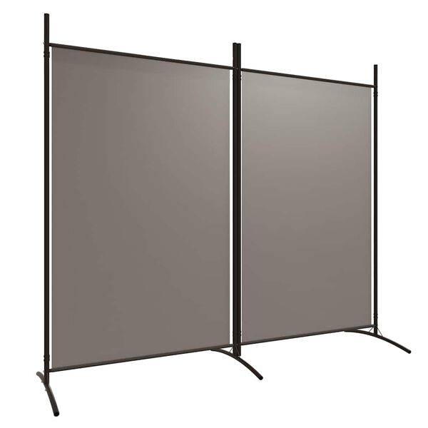 Biombo divisor de 2 paneles de tela gris antracita 175×180 cm Antracita 175 x 180 cm