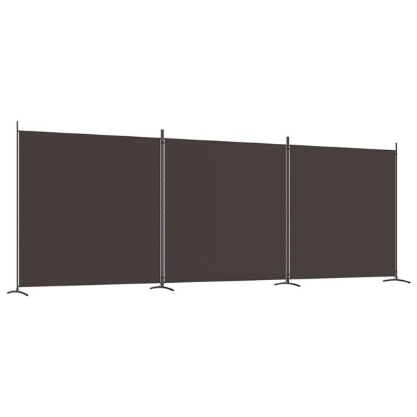 Biombo divisor de 3 paneles de tela marrón 525×180 cm Marrón 525 x 180 cm